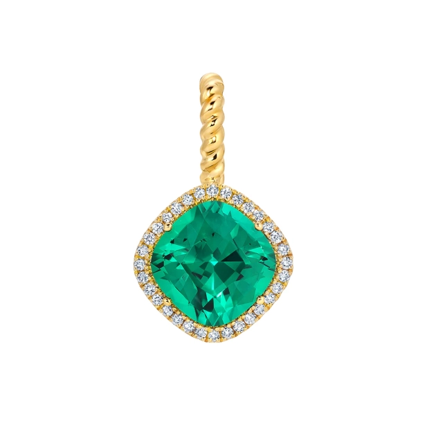 Emerald Pendant with diamonds