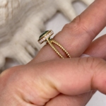 14K Yellow Gold Emerald Ring With Diamond
