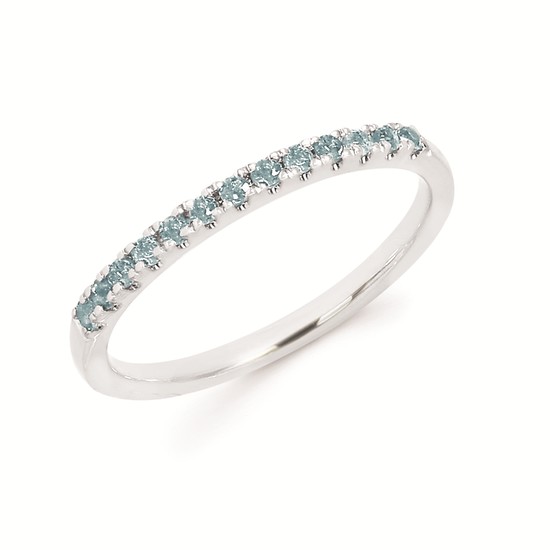 Aquamarine Stackable Birthstone Band In 14K Gold