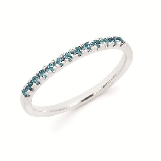 Blue Topaz Stackable Birthstone Band In 14K Gold