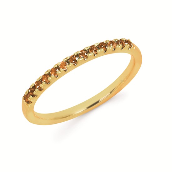 Citrine Stackable Birthstone Band In 14K Gold (November)