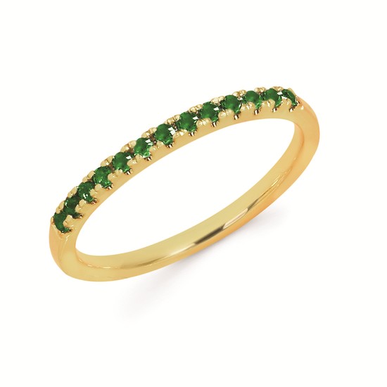 Emerald Stackable Birthstone Band In 14K Gold (May)