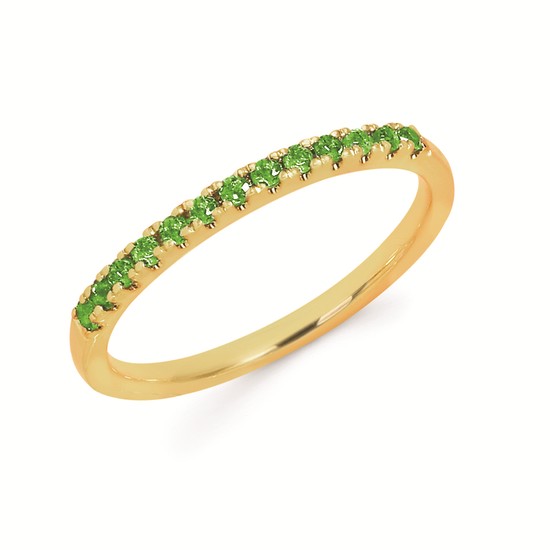 Peridot Stackable Birthstone Band In 14K Gold (August)