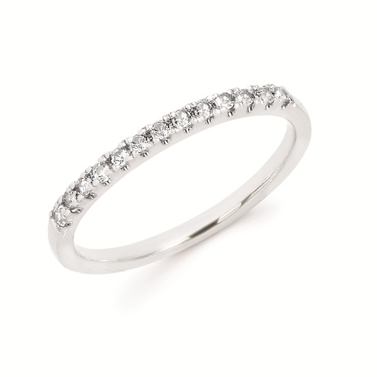 White Sapphire Stackable Birthstone Band In 14K Gold (September)