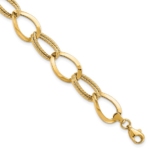 Leslie's 10K Polished and Textured Link Bracelet - Image 2