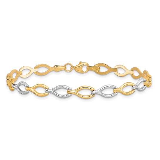 Leslie's 10K Two-tone Polished D/C Bracelet