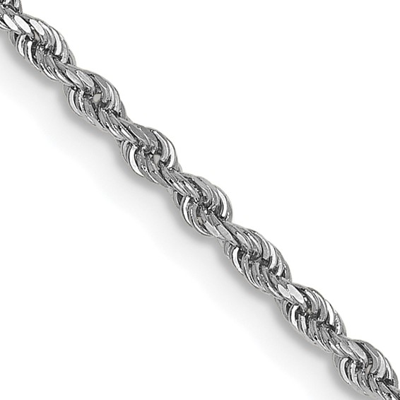 Leslie's 14K White Gold 1.5mm Diamond-Cut Rope Chain