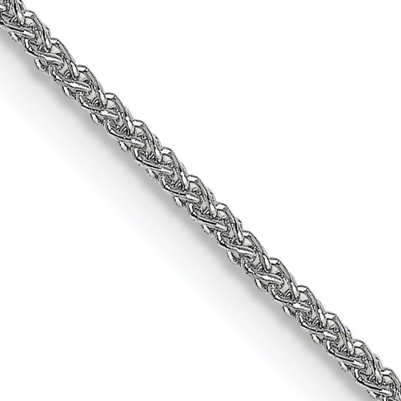 Leslie's 18K White Gold 16 inch 1mm Diamond-cut Spiga with Spring Ring Clasp Chain