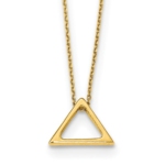 Leslie’s 14K Polished Triangle with 2 in ext. Necklace