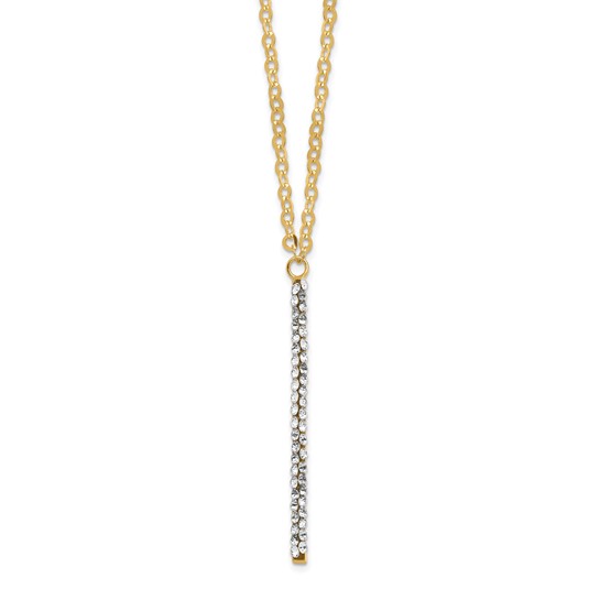 Leslie's 14K Polished Crystal with 1in ext Necklace