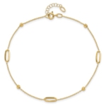 Leslie's 14K Polished Diamond-cut Beads with 1in. ext. Anklet - Image 2