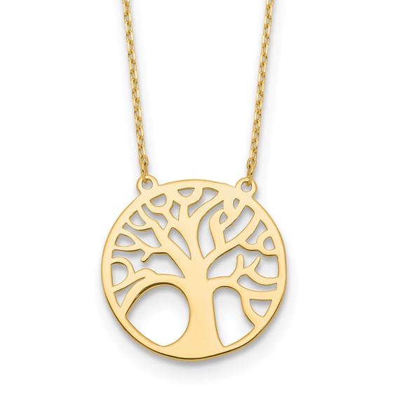 Leslie's 14K Polished Tree of Life Necklace