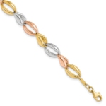 Leslie's 14K Tri-color Fancy Link Bracelet