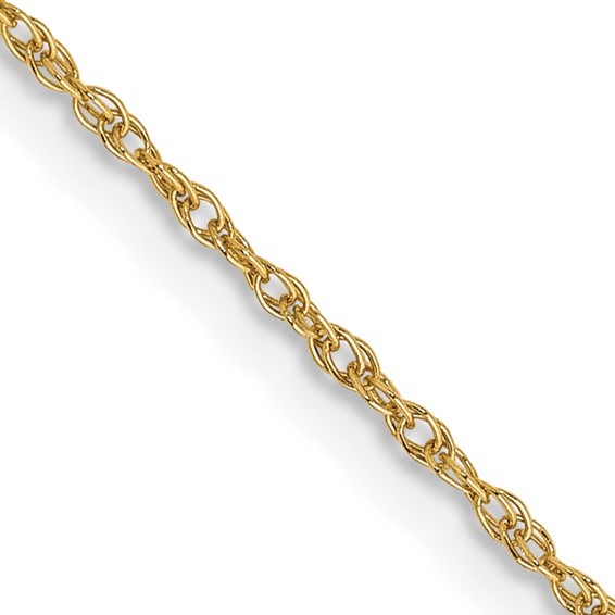 14K 18 inch .8mm Light Baby Rope with Spring Ring Clasp Chain