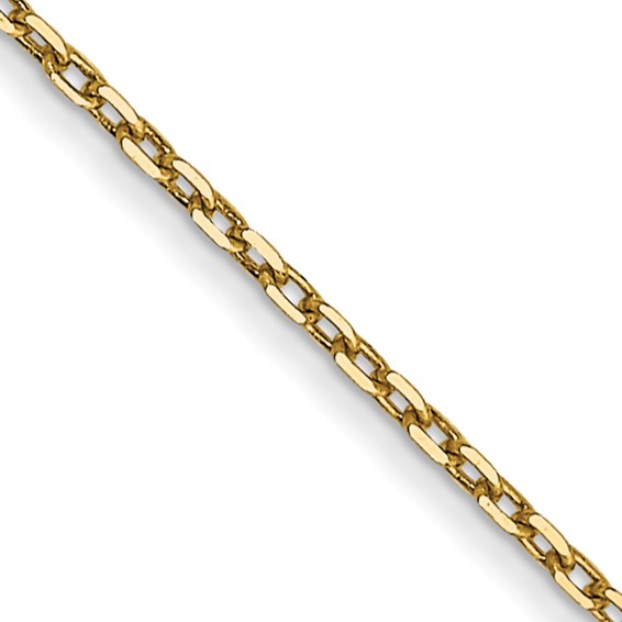 14K 18 inch .8mm Diamond-cut Cable with Spring Ring Clasp Chain