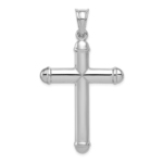 Sterling Silver Rhodium-plated Diamond -Cut Reversible Cross Pendant