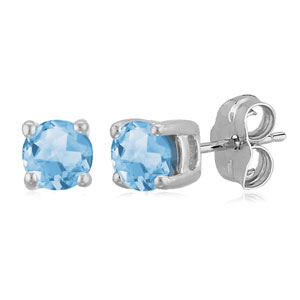 14KT White Gold 4MM SKY BLUE TOPAZ