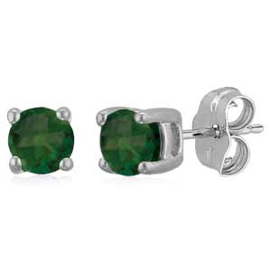 14KT White Gold 4MM RD EMERALD