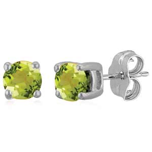 14KT White Gold 4MM PERIDOT