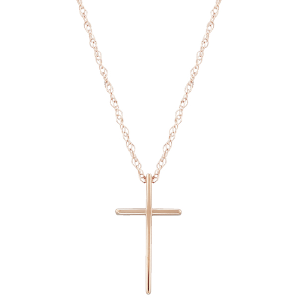 14KT Rose Gold SM SWEDGED CROSS