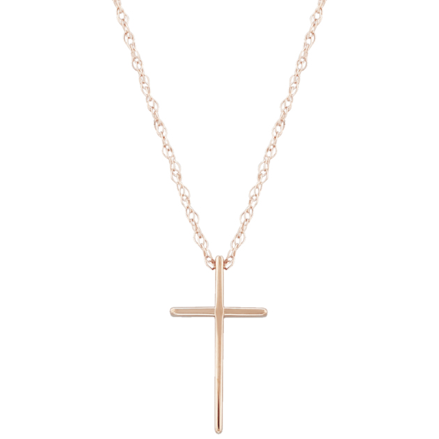 14KT Rose Gold SM SWEDGED CROSS