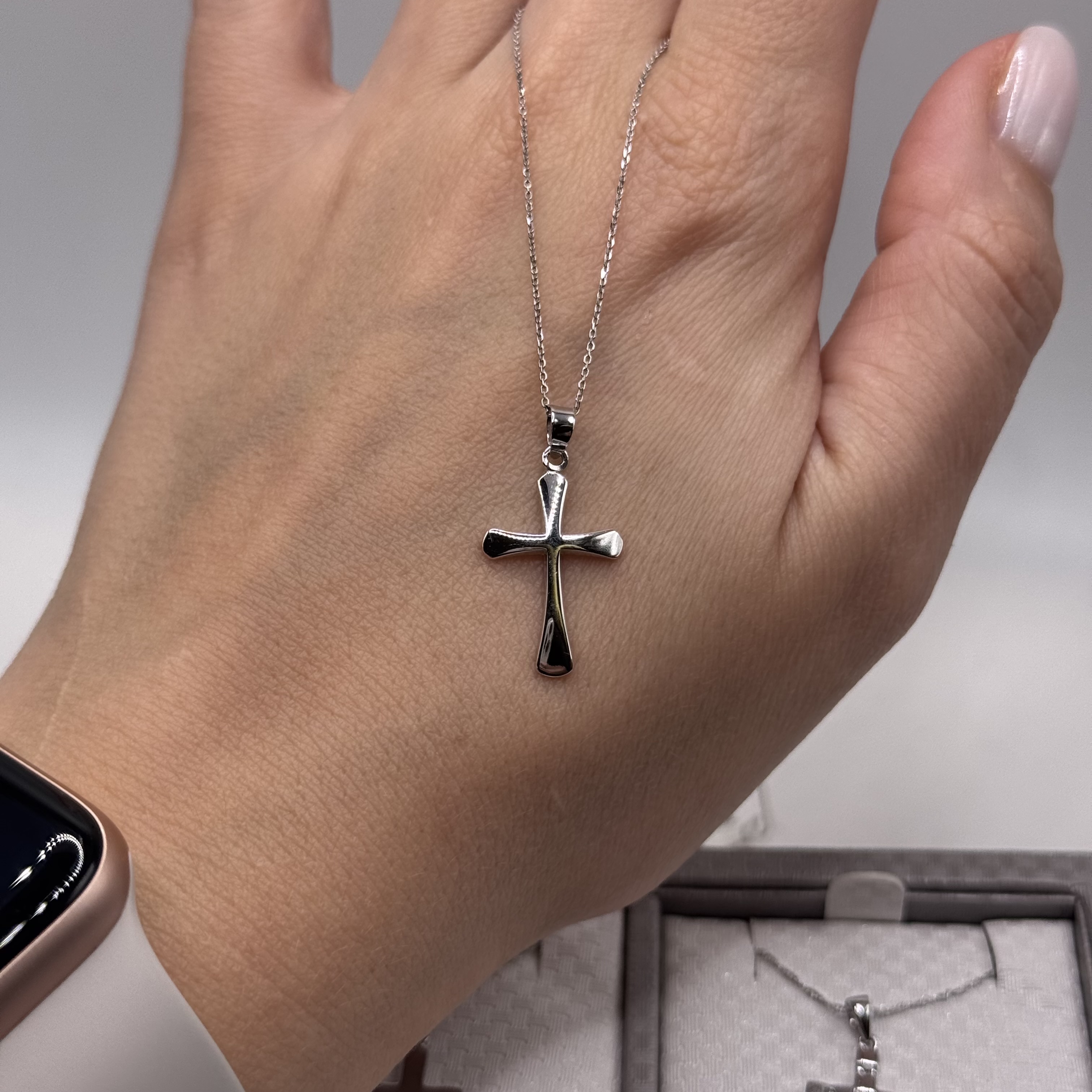 14KT White Gold Cross