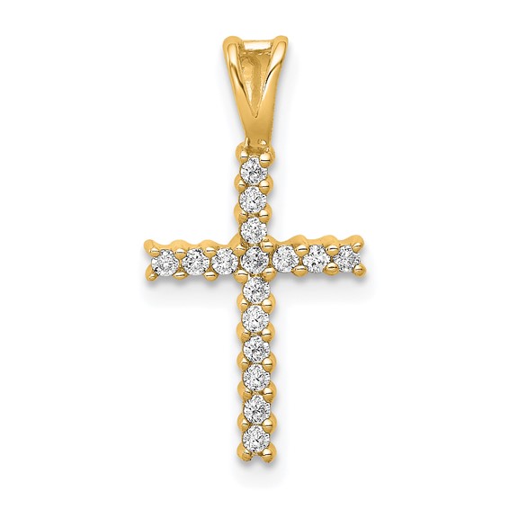 14k 1/6ct. Diamond Latin Cross Pendant