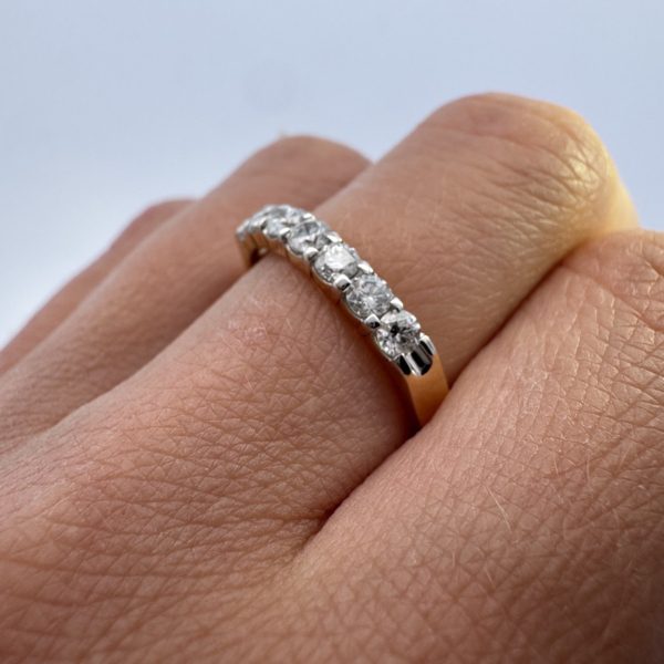 Diamond 7 stone Band 0.50 ct tw Round 14k Gold - Image 9