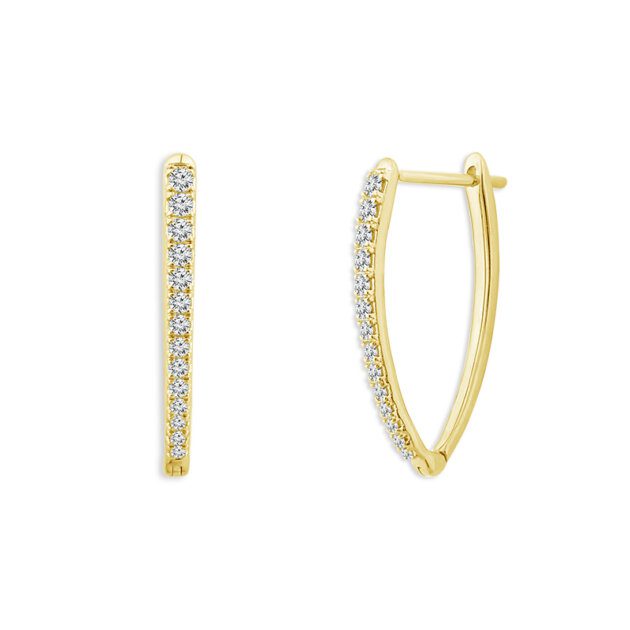 Diamond Hoops Earrings 0.25 ct tw 10k Gold