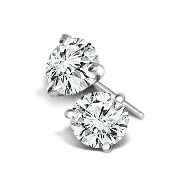 Diamond Solitaire Stud Earrings 0.47 ct tw 14kt White Gold