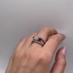 14K White Gold Custom Ruby & Diamond Ring | 1.40 CT Princess-Cut Diamond | Size 6.5