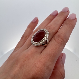 Whitney Kelly Vintage Carnelian Ring | 925 Sterling Silver | Size 7 - Image 2