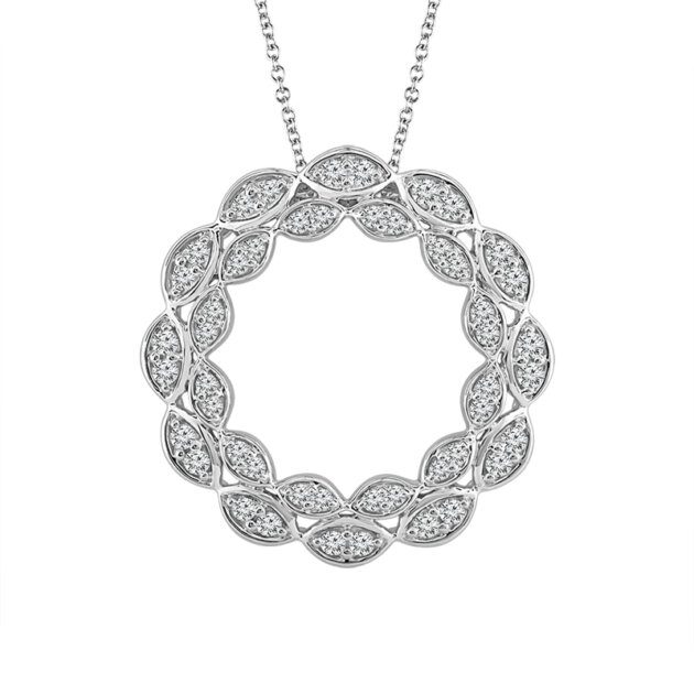Diamond Fashion Circle Pendant 0.33 ct tw 10k White Gold