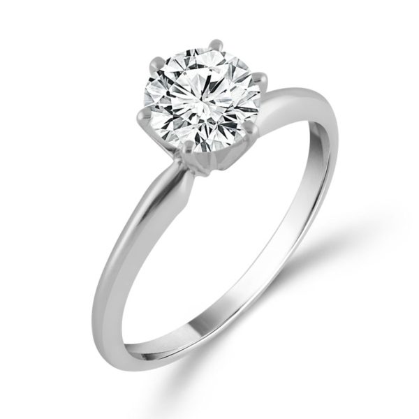 Diamond Solitaire Ring 1.55 ct 14k White Gold