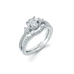 Diamond Engagement Ring 18KT Gold Dia 0.34 CT, Center 1.0CT CZ