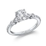 Diamond Engagement Ring 18KT Gold With Infinity Symbols Dia 0.23 CT, Center 1.0CT CZ