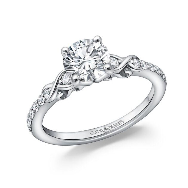 Diamond Engagement Ring 18KT Gold With Infinity Symbols Dia 0.23 CT, Center 1.0CT CZ