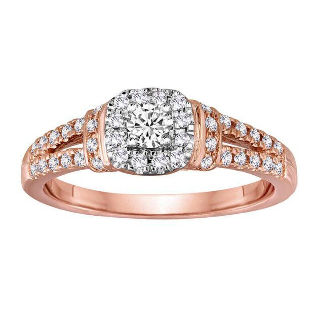 14K Rose Diamond 0.38 ct Ring