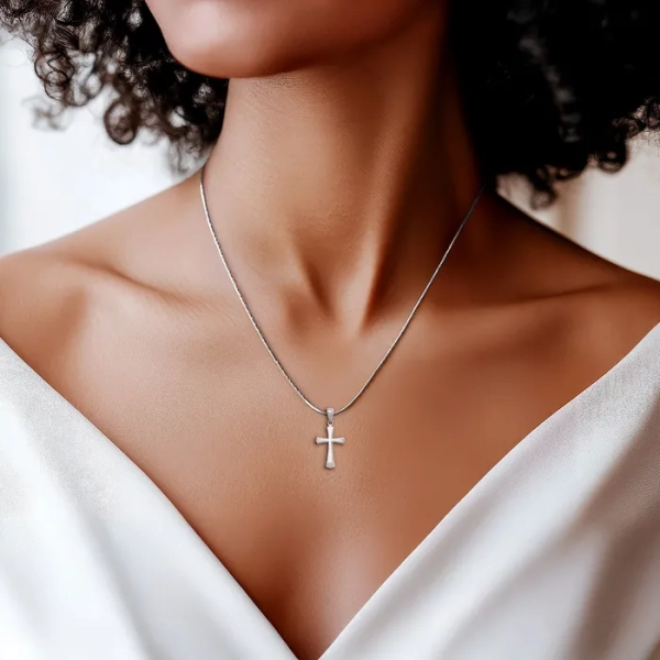 14KT White Gold Cross Pendant