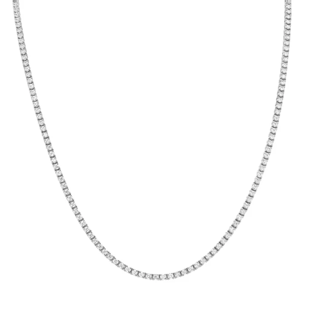 5.48 CT. Diamond Tennis Necklace in 14K White Gold 18"