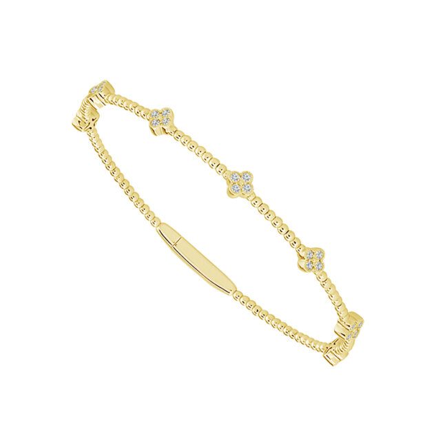 Diamond Clover Bangle 3/8CT tw 14k Gold
