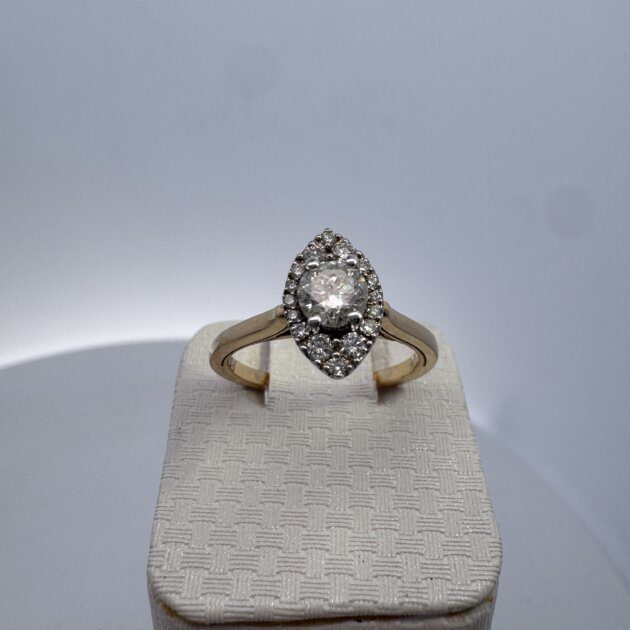 Diamond Engagement Ring 5/8 ct tw 14k Y/W Gold CTR 1/2CT