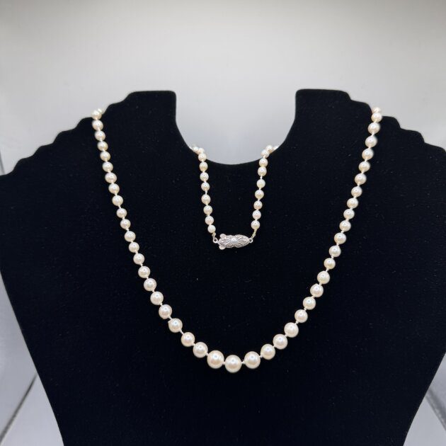 S. Silver Pearl Strand Necklace | 20in