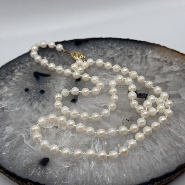 12 KT Yellow Gold Pearl Strand 4-4.5mm | 22in