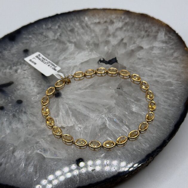 Beautiful 14K Yellow Gold Oval Citrine Bracelet