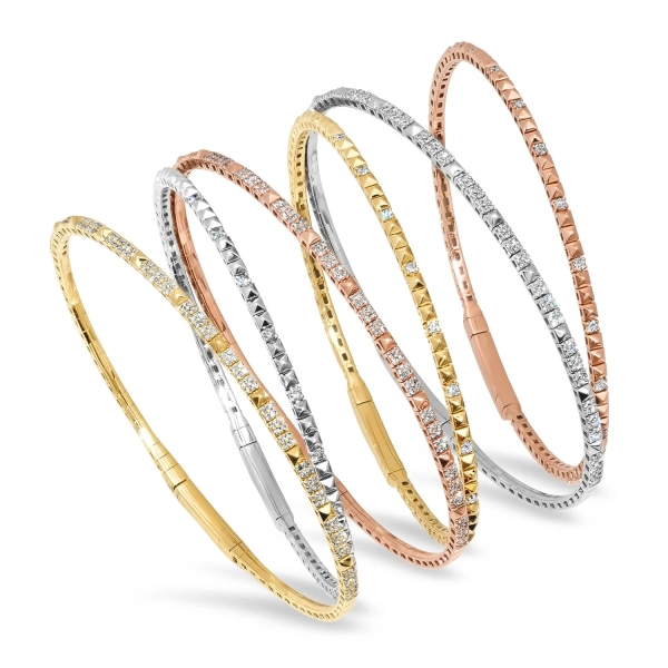 Diamond Bangle 5/8 ct tw 14k Rose Gold