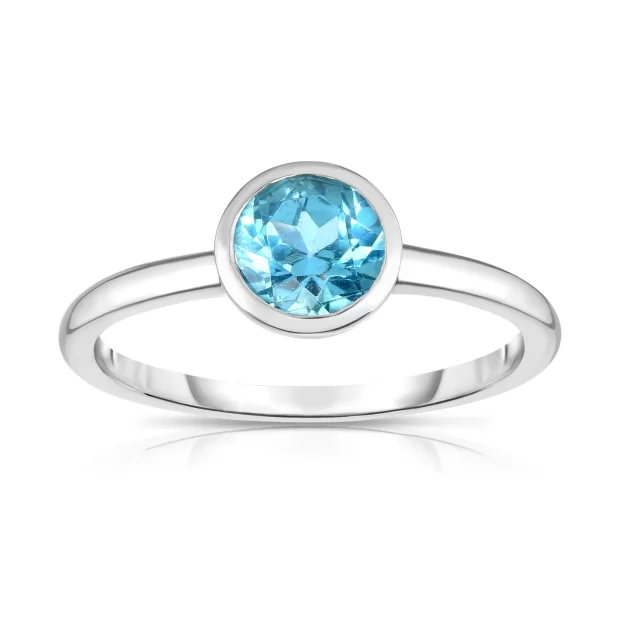 10k White Gold Blue Topaz 1.28ctw Fashion Ring