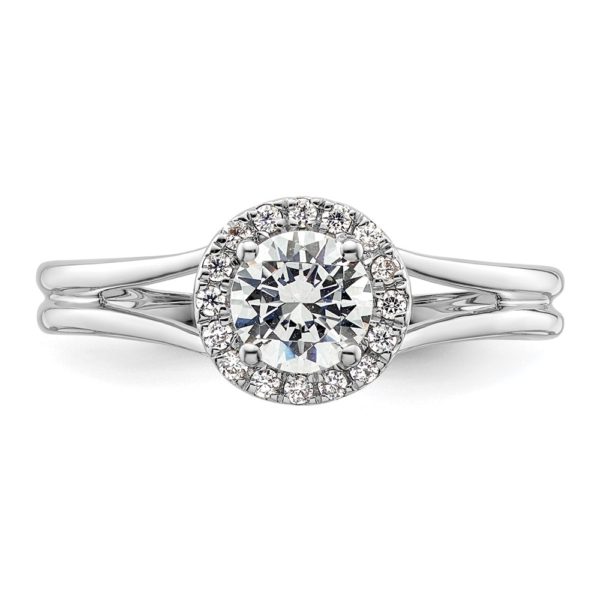 14k White Gold Diamond 1/2ct central Halo Engagement Ring - Image 2