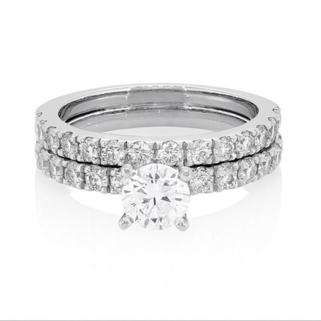Round-Cut Diamond Bridal Set 1.10 ct tw 14K White Gold