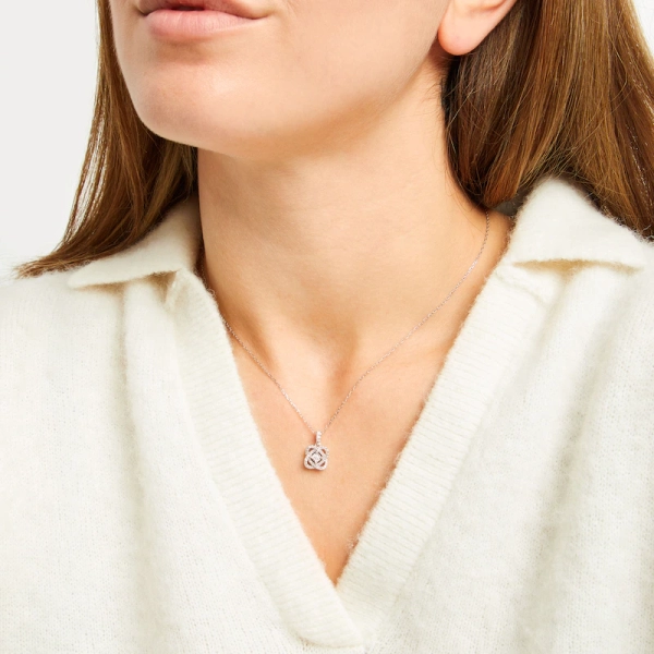 Center of Me Diamond Necklace 1/2 ct tw 10K White Gold 18"